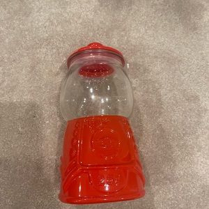 Glass Red Jar Gumball Machine NEW Candy Jar